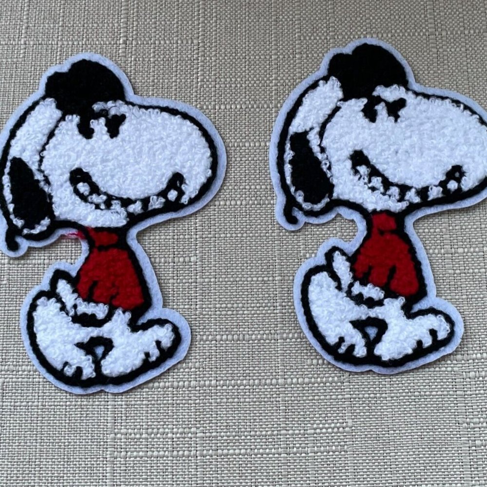 Iron on Patches for Jacket Jeans Clothes Art Snoopy Embroidery Patch Lot of 2